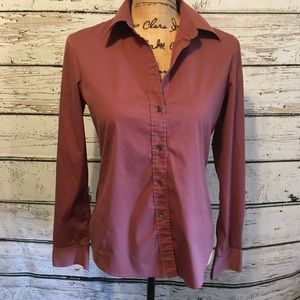 Theory Dusty Rose Button Up Shirt Size Medium